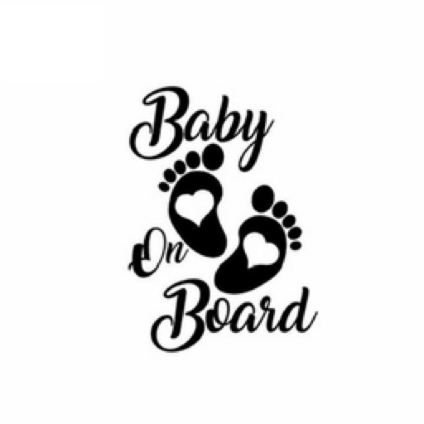 Baby On Board w Heart Feet