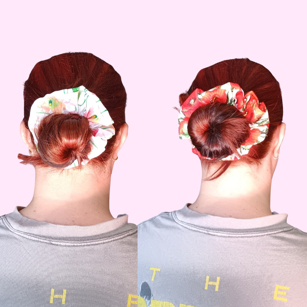 Hair Scrunchies - Poppies